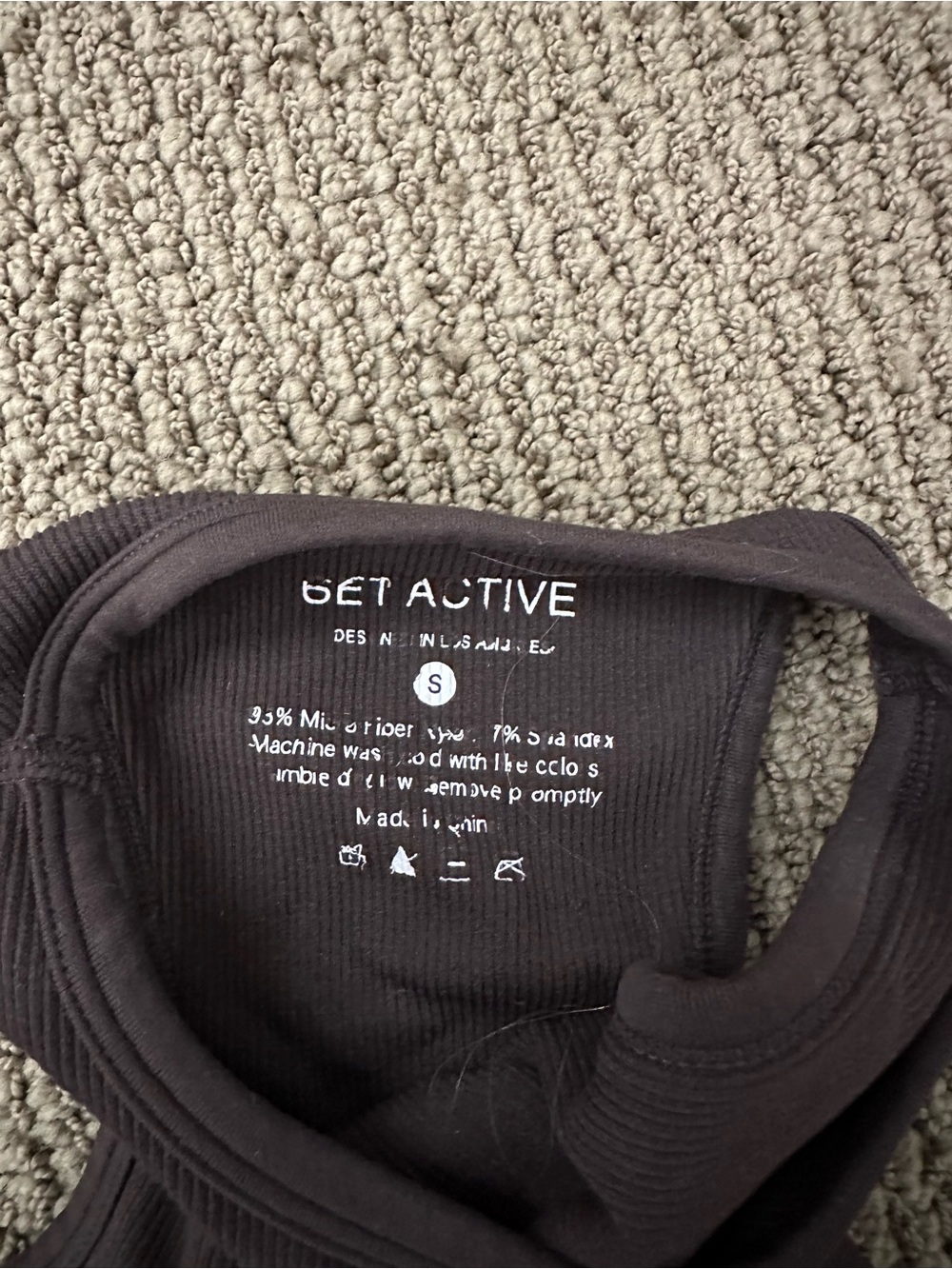 SET Active Black Ribbed Cropped Halter Tank - Picture 2 of 2